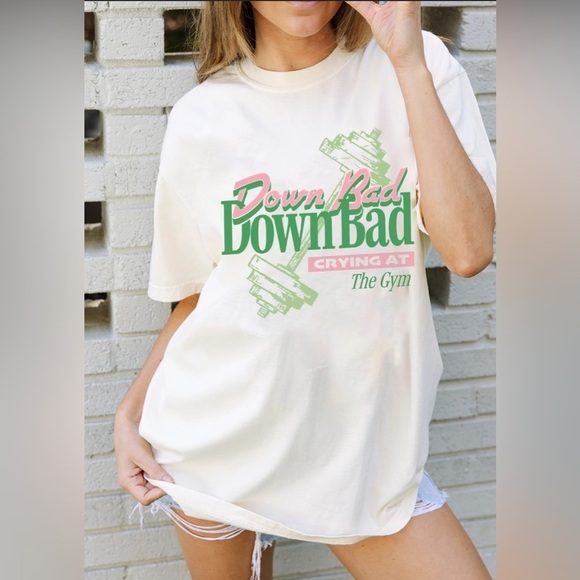 Comfort Colors Tops - Down Bad Crying at the Gym Comfort Color Tee | TTPD TS Inspired